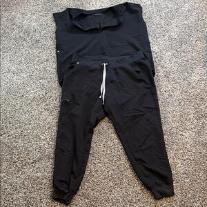 Black Sleeveless Top and Jogger Set